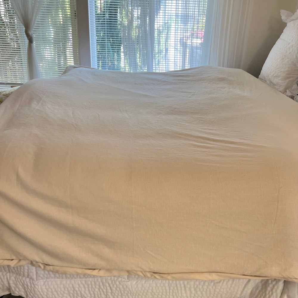 Casaluna Heavyweight Linen Blend Duvet Cover Full / Queen Natural Beige Textured - Picture 2 of 8